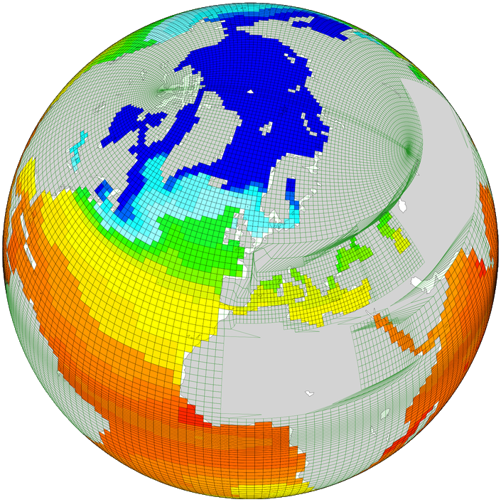 Plot of ORCA-gridded data from NEMO.